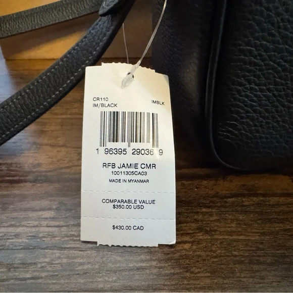 NWT Coach Jamie Black Leather Camera Crossbody bag - Picture 3 of 11